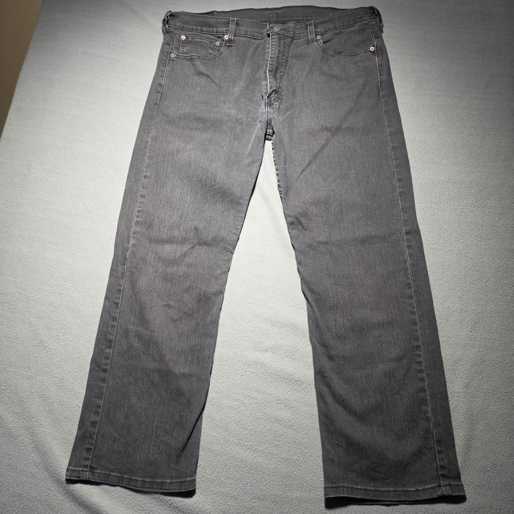 Levis 569 Loose Straight Jeans Mens 36x30 Black Denim Pants 0318 - Picture 1 of 8
